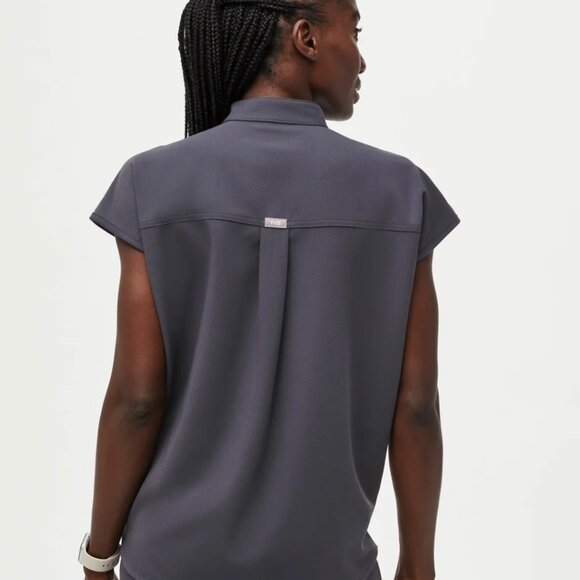 Figs Women's Rafaela Oversized Scrub Top Grey Size M - Picture 7 of 8